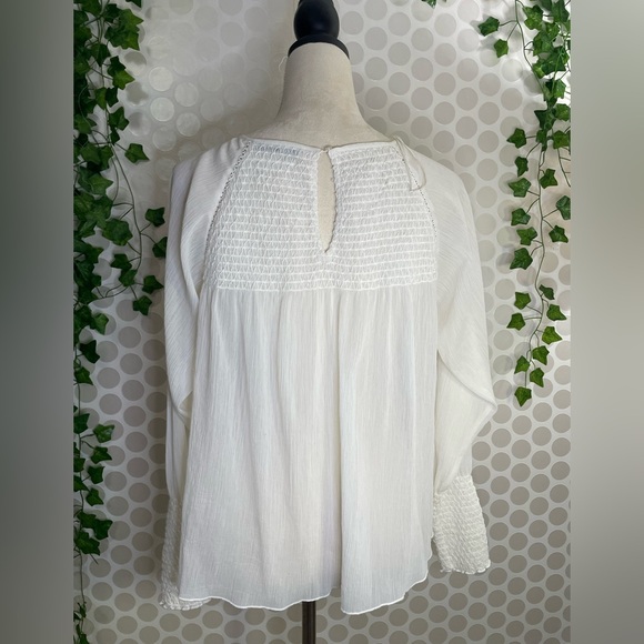 ZARA Basic women's ivory blouse  Size S. Elastic draped neckline and sleeves - Picture 3 of 15